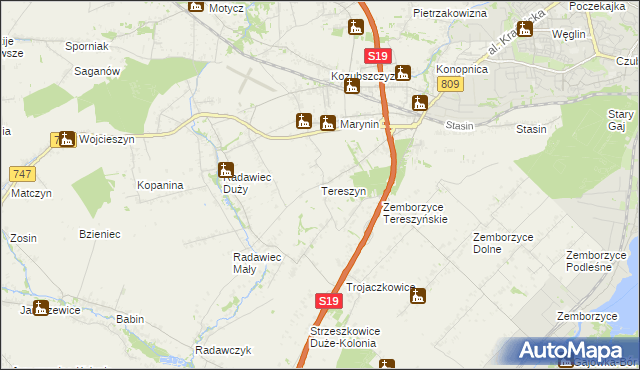 mapa Tereszyn, Tereszyn na mapie Targeo