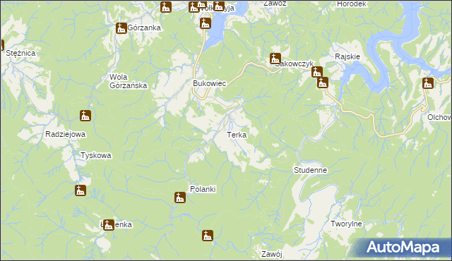 mapa Terka, Terka na mapie Targeo