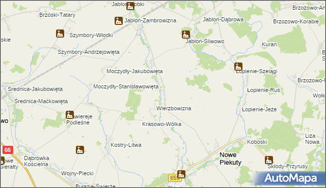 mapa Tłoczewo, Tłoczewo na mapie Targeo