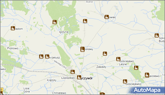 mapa Tłukawy, Tłukawy na mapie Targeo