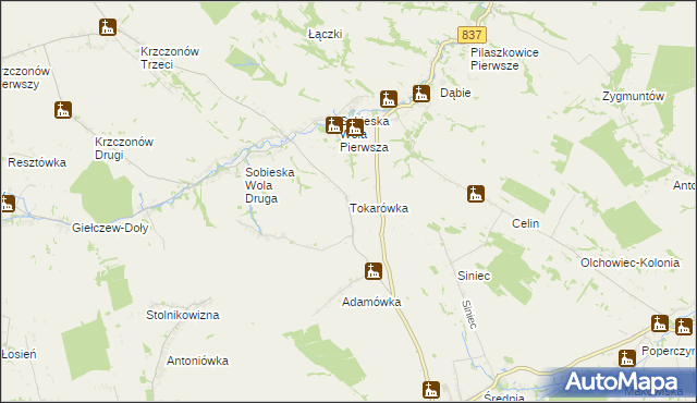 mapa Tokarówka, Tokarówka na mapie Targeo