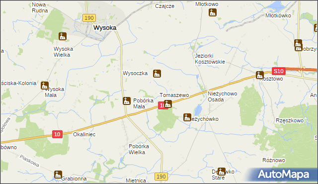 mapa Tomaszewo gmina Białośliwie, Tomaszewo gmina Białośliwie na mapie Targeo