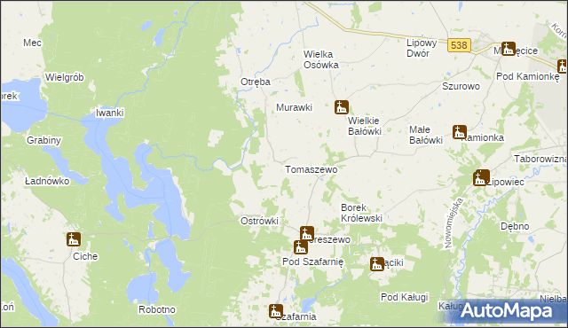 mapa Tomaszewo gmina Kurzętnik, Tomaszewo gmina Kurzętnik na mapie Targeo