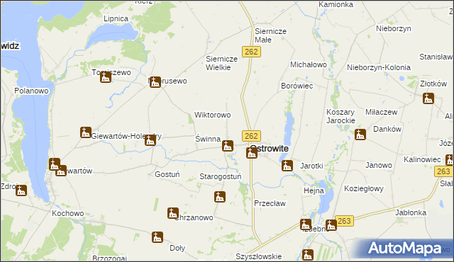 mapa Tomaszewo gmina Ostrowite, Tomaszewo gmina Ostrowite na mapie Targeo