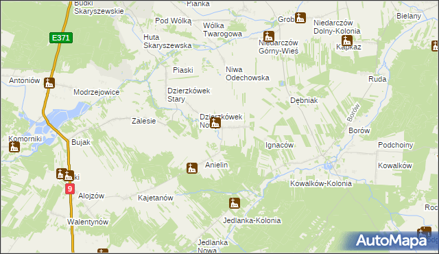 mapa Tomaszów gmina Skaryszew, Tomaszów gmina Skaryszew na mapie Targeo