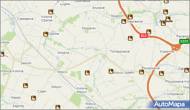 mapa Tomaszowice-Kolonia, Tomaszowice-Kolonia na mapie Targeo