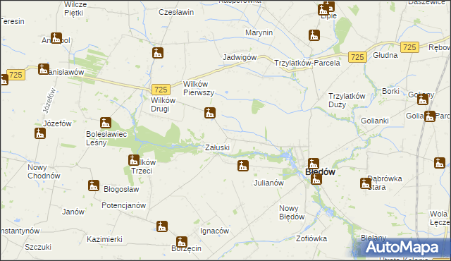 mapa Tomczyce gmina Błędów, Tomczyce gmina Błędów na mapie Targeo