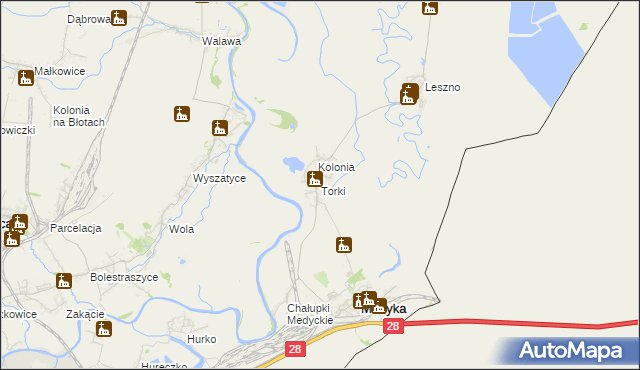 mapa Torki, Torki na mapie Targeo