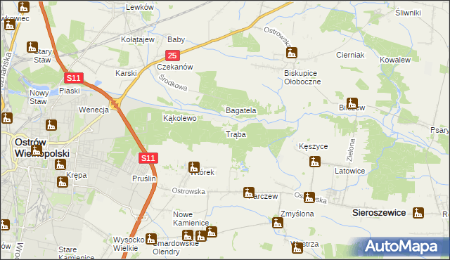 mapa Trąba, Trąba na mapie Targeo