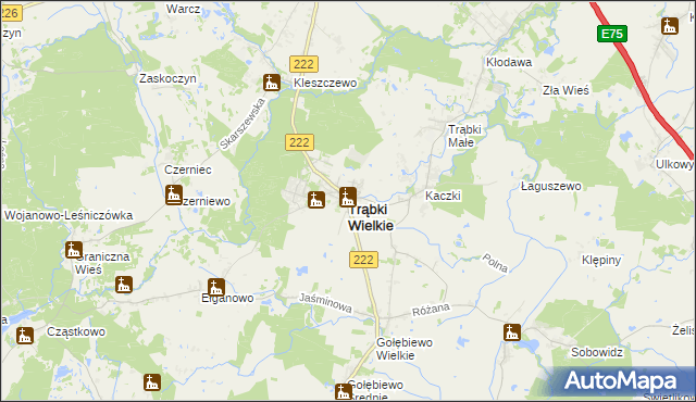 mapa Trąbki Wielkie, Trąbki Wielkie na mapie Targeo