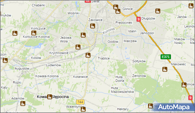 mapa Trablice, Trablice na mapie Targeo