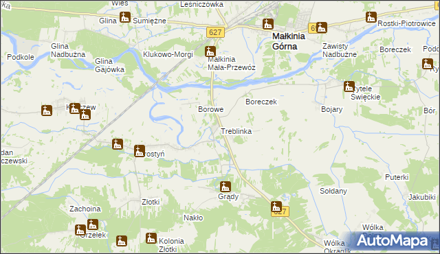 mapa Treblinka, Treblinka na mapie Targeo