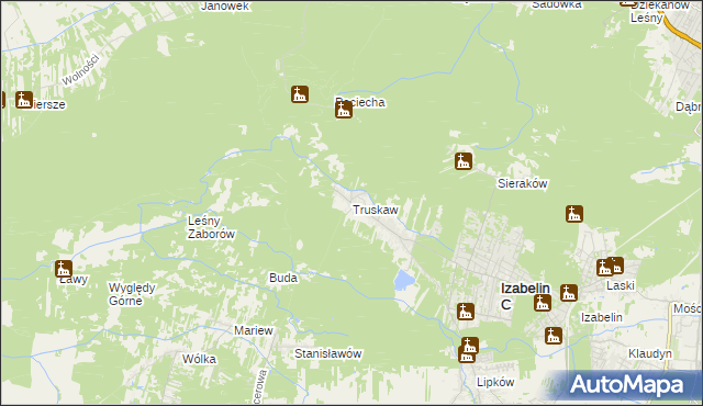 mapa Truskaw, Truskaw na mapie Targeo