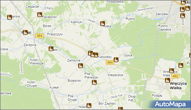 mapa Truskolasy gmina Wręczyca Wielka, Truskolasy gmina Wręczyca Wielka na mapie Targeo