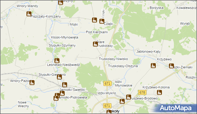 mapa Truskolasy-Niwisko, Truskolasy-Niwisko na mapie Targeo