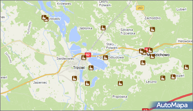 mapa Trzciel-Odbudowa, Trzciel-Odbudowa na mapie Targeo