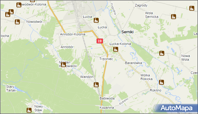 mapa Trzciniec gmina Lubartów, Trzciniec gmina Lubartów na mapie Targeo