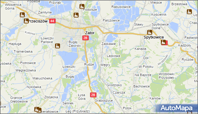 mapa Trzebieńczyce, Trzebieńczyce na mapie Targeo