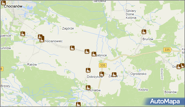 mapa Trzebnice, Trzebnice na mapie Targeo