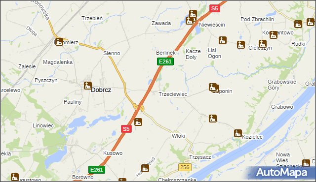 mapa Trzeciewiec, Trzeciewiec na mapie Targeo