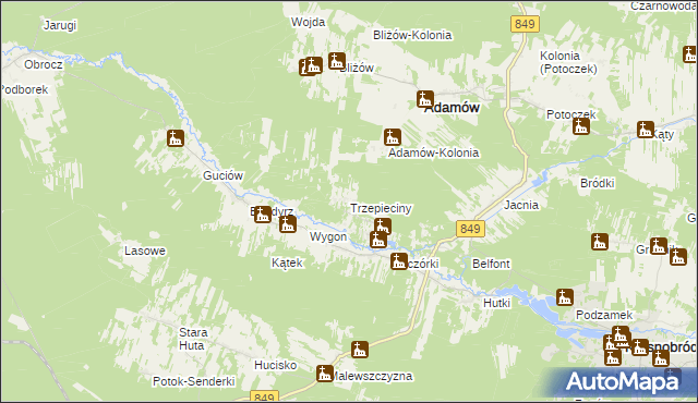 mapa Trzepieciny, Trzepieciny na mapie Targeo