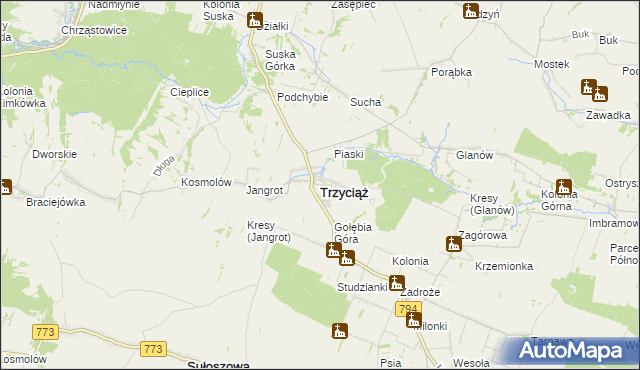 mapa Trzyciąż, Trzyciąż na mapie Targeo