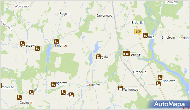 mapa Trzygłów, Trzygłów na mapie Targeo