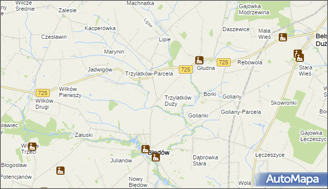 mapa Trzylatków Duży, Trzylatków Duży na mapie Targeo