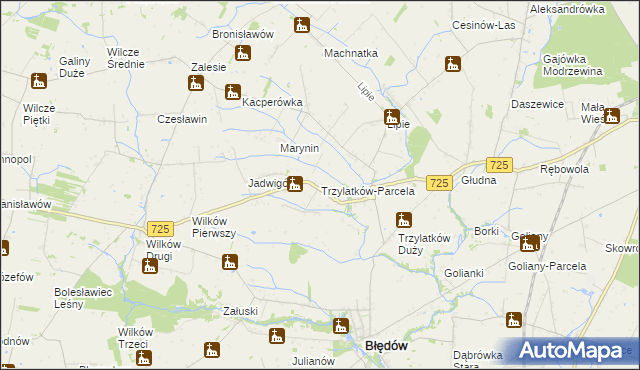 mapa Trzylatków-Parcela, Trzylatków-Parcela na mapie Targeo