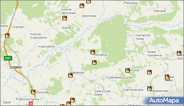 mapa Trzyrzeczki, Trzyrzeczki na mapie Targeo