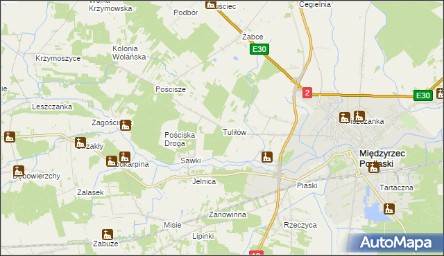 mapa Tuliłów, Tuliłów na mapie Targeo