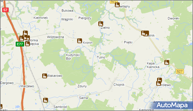 mapa Tulno, Tulno na mapie Targeo