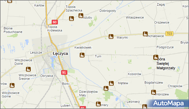 mapa Tum, Tum na mapie Targeo