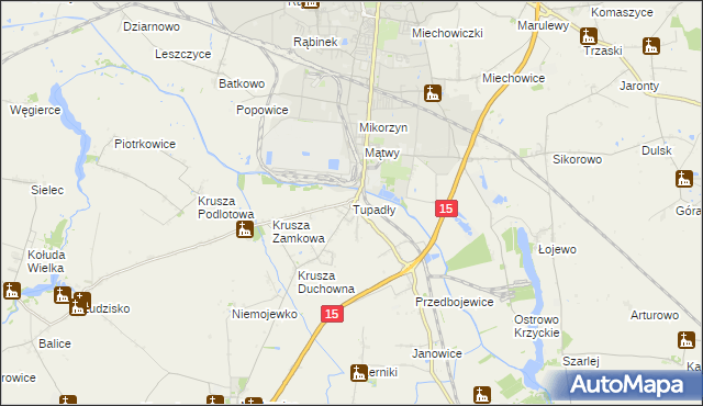 mapa Tupadły gmina Inowrocław, Tupadły gmina Inowrocław na mapie Targeo