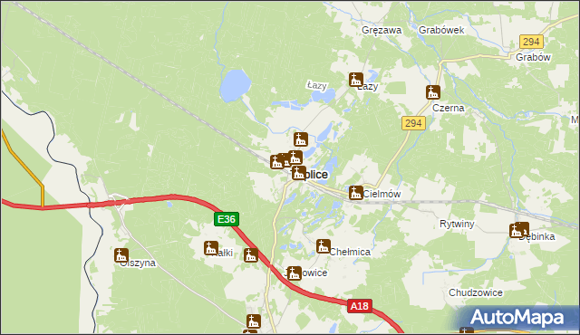 mapa Tuplice, Tuplice na mapie Targeo