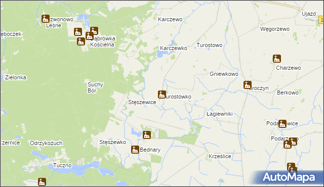 mapa Turostówko, Turostówko na mapie Targeo
