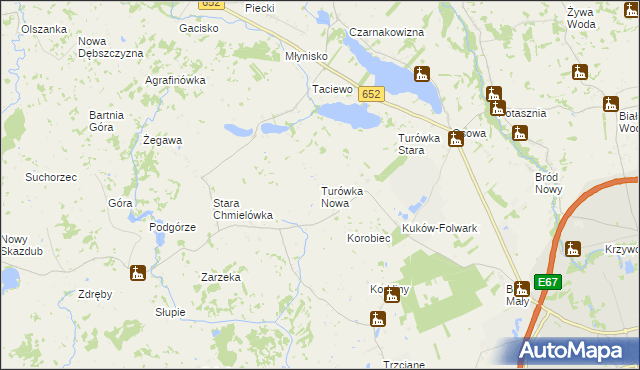 mapa Turówka Nowa, Turówka Nowa na mapie Targeo