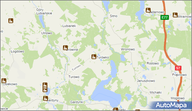 mapa Turówko, Turówko na mapie Targeo