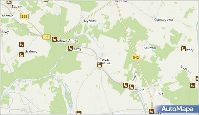 mapa Turza Wielka gmina Działdowo, Turza Wielka gmina Działdowo na mapie Targeo