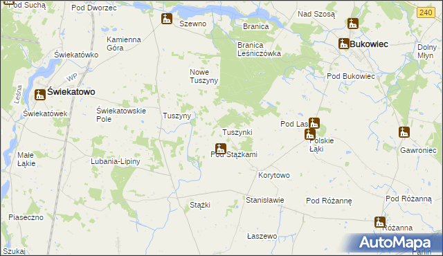 mapa Tuszynki, Tuszynki na mapie Targeo