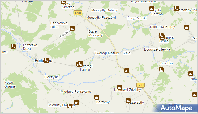 mapa Twarogi-Wypychy, Twarogi-Wypychy na mapie Targeo