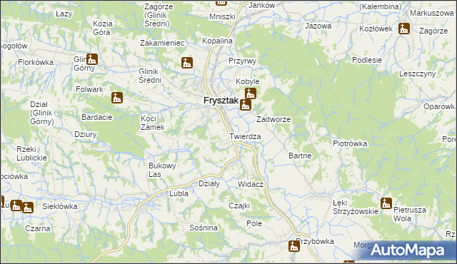mapa Twierdza, Twierdza na mapie Targeo