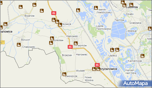 mapa Tworków, Tworków na mapie Targeo