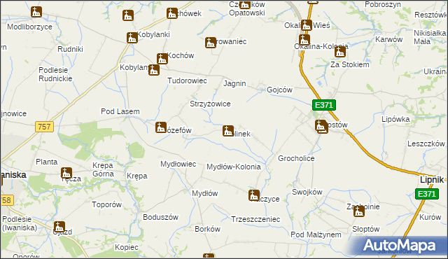 mapa Ublinek, Ublinek na mapie Targeo