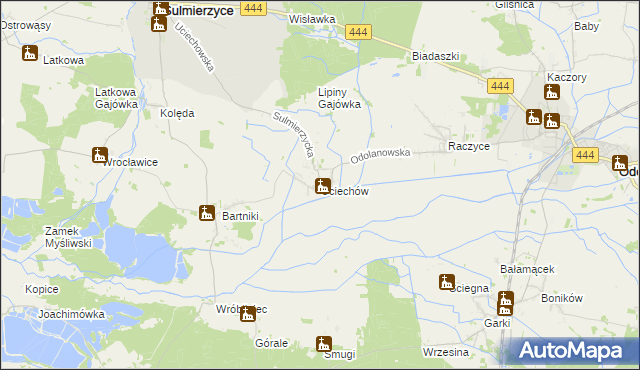 mapa Uciechów gmina Odolanów, Uciechów gmina Odolanów na mapie Targeo