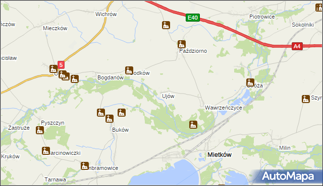 mapa Ujów, Ujów na mapie Targeo