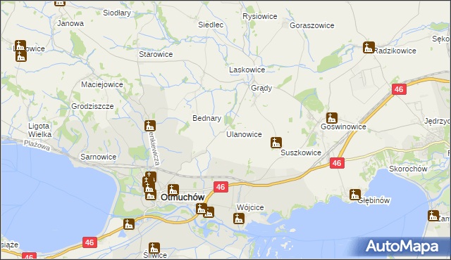 mapa Ulanowice, Ulanowice na mapie Targeo