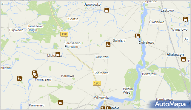 mapa Ułanowo, Ułanowo na mapie Targeo