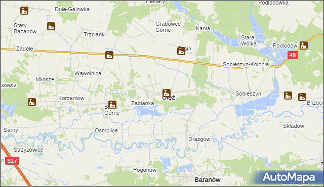 mapa Ułęż, Ułęż na mapie Targeo