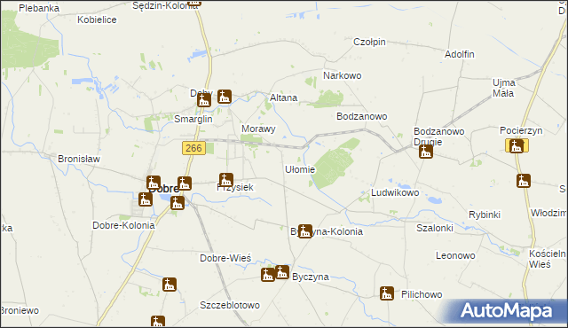 mapa Ułomie, Ułomie na mapie Targeo